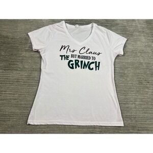 Rustic United T-Shirt Womens L Pink Mrs Claus Married To The Grinch Graphic